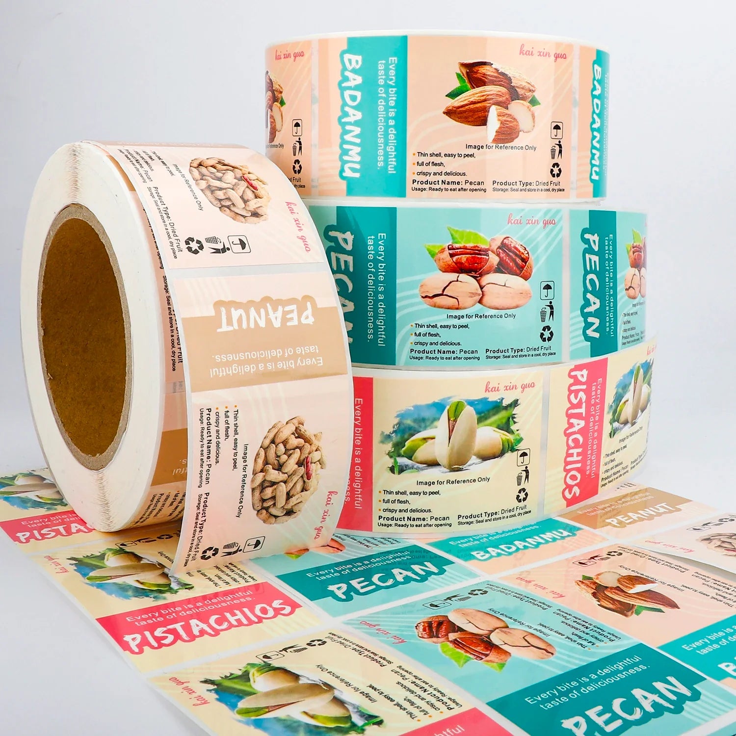 Personalized Logo Food Sticker Printing Self Adhesive Vinyl Round Waterproof Custom Packaging Roll Sticker Label for Bottle