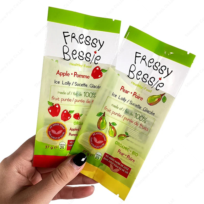 Back Side Seal Clear Window Embalagens Para Picol Plastic Freeze Cream Popsicle Bags With Seals