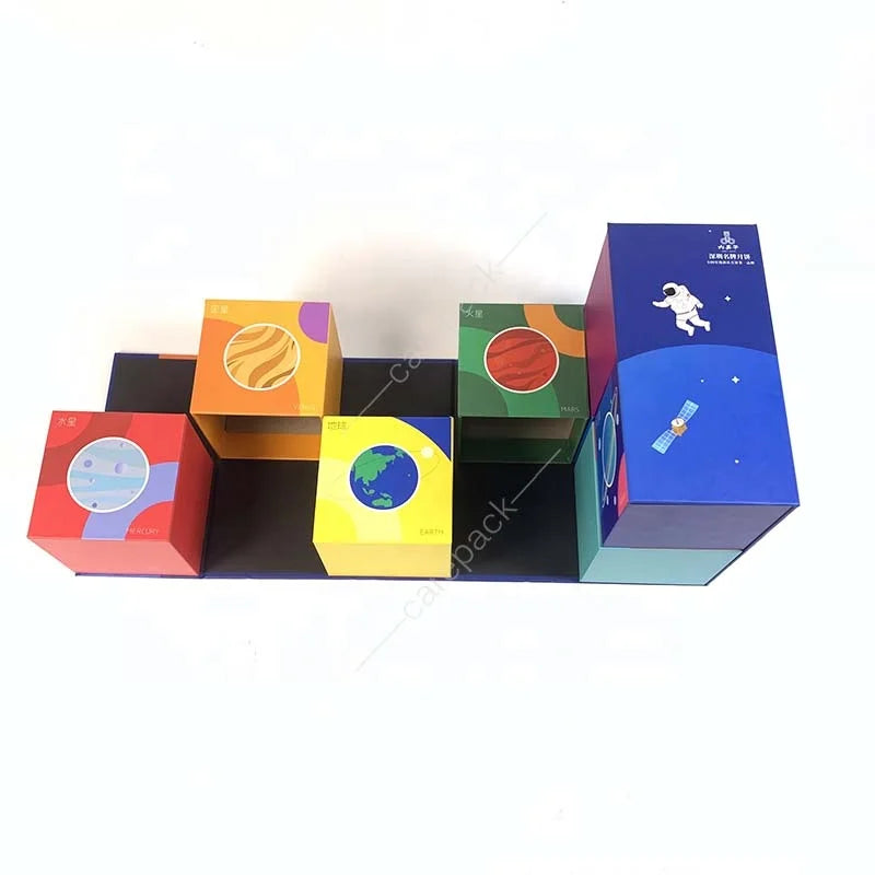 Custom Printing Book Shape Moon Cake Box Luxury Food Paperboard Rigid Boxes Gravure Printing Small Cake Box with 3 Pieces