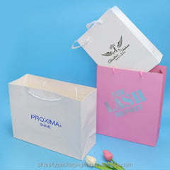 Custom Logo Shopping Paper Bag with Handle Durable&Stylish Paper Bag for Retail Stores Supermarkets Brand Packaging Paper Bags