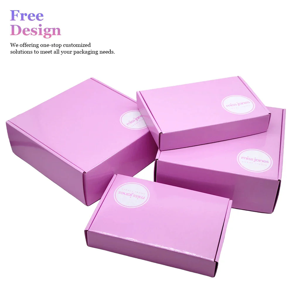 Luxury Holographic Paper Packaging Cardboard Custom Logo Iridescent Pink Hologram Mailer Shipping Boxes