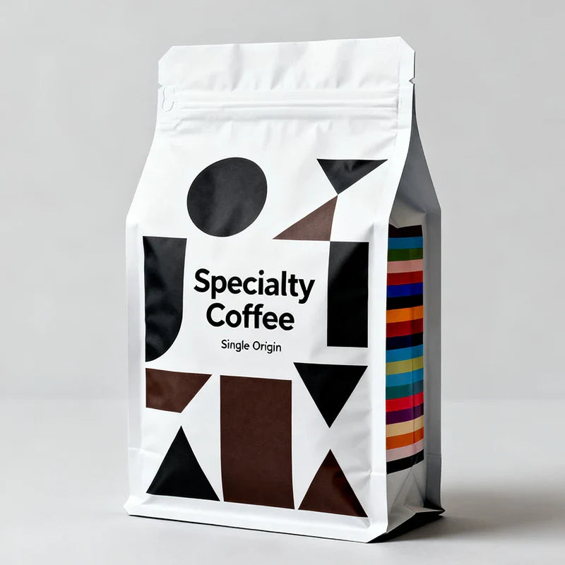 Custom Tea Coffee Quad Square Bottom Plastic Mylar Foil Eight Side Sealing Bags With Valve and Zipper