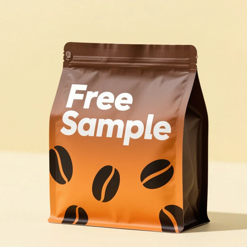 Empty Coffee Beans Flat Bottom Pouch PE Heat Seal Foil Ziplock Coffee Bag with One Way Valve