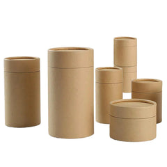 Custom Eco-Friendly Brown Kraft Paper Tube Food Tea Coffee Cylinder Packaging Round Cosmetic Perfume Cardboard Tube Packaging