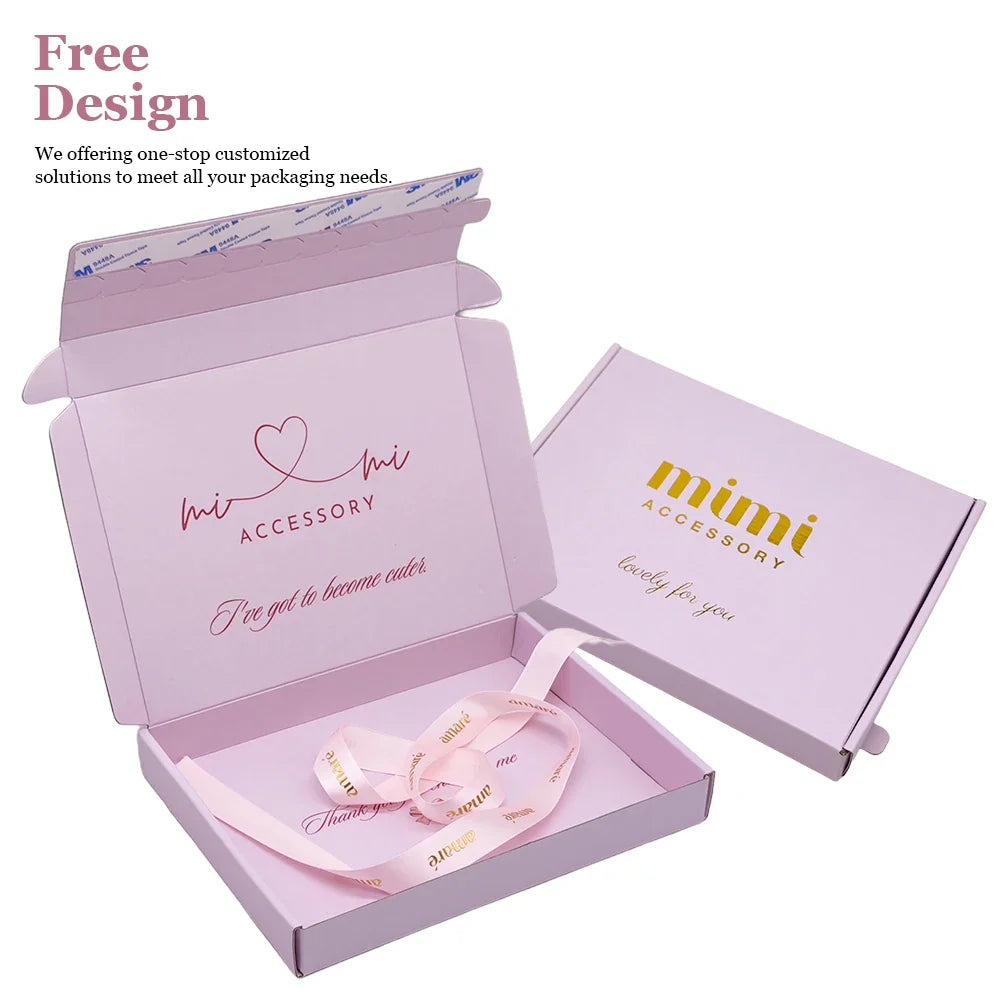 Custom Printing Recycled Hot Pink Mailers Box Printing Paper Packing Delivery Box Packaging Private Label Shipping Boxes