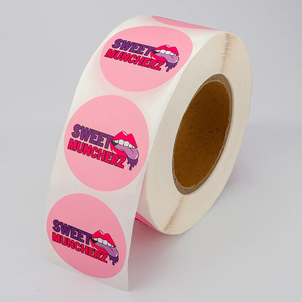 Custom Sticker Roll Waterproof Adhesive Vinyl Brand Logo Sealing Round Business Logo Sticker for Cosmetic Food Packaging Labels