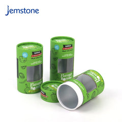 Eco-Friendly  Kraft Cardboard Cylinder Box Packaging with Window Custom Luxury Food Tea Coffee Candle Paper Tube Packaging