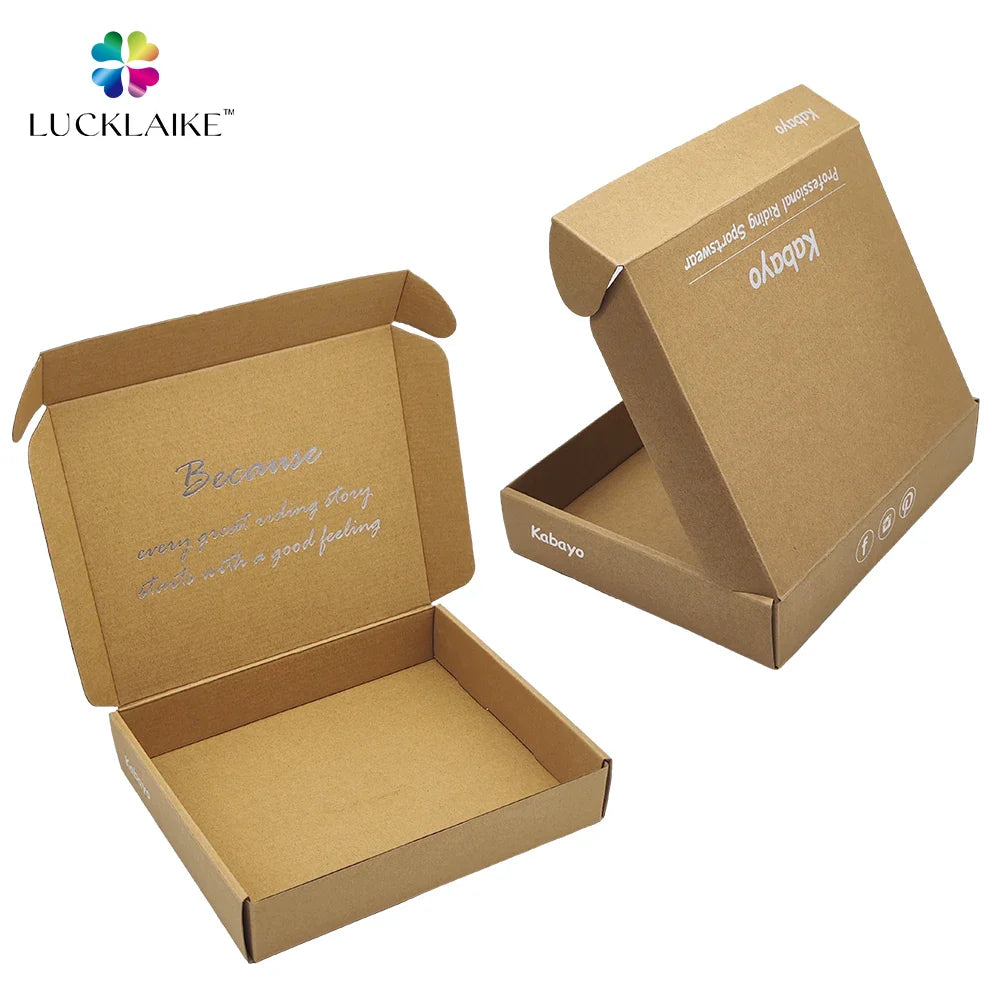 Custom Corrugated Recycled Brown Kraft Paper Folding Scarf Hat Pillow Socks Brand Carton Gift Boxes Package for Shipping