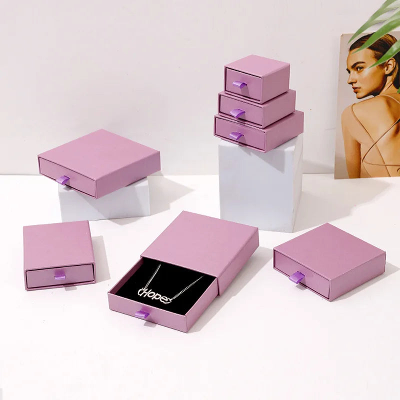 High Quality Paper Cardboard Jewelry Gift Boxes Colorful Paper Sliding Drawer Cardboard Box Drawer Box Sliding Gift