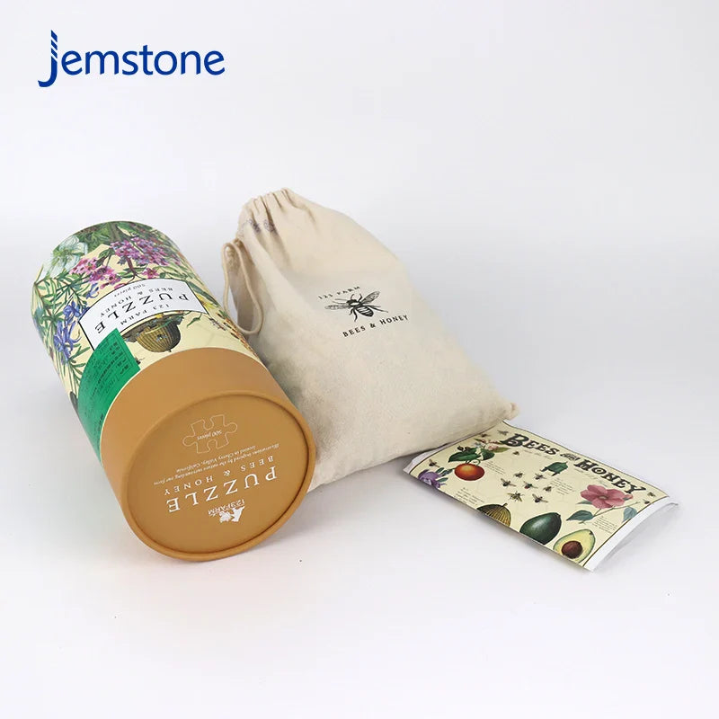 Custom Eco-Friendly Luxury Kraft Cylinder Packaging for Food Clothes Recyclable Cardboard Toy Bee Puzzle Paper Tube