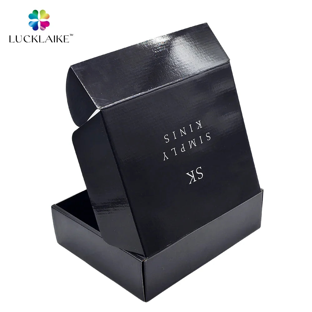 Custom Subscription Pr Corrugated Embalagem Jewelry Parcel Delivery Carton Shipping Glossy Black Mailer Boxes for Packaging