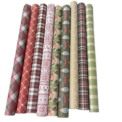 Customize Reversible Christmas Wrapping Paper Mini Roll with Red White Snowflakes and Reindeer Design for Gift Wrap