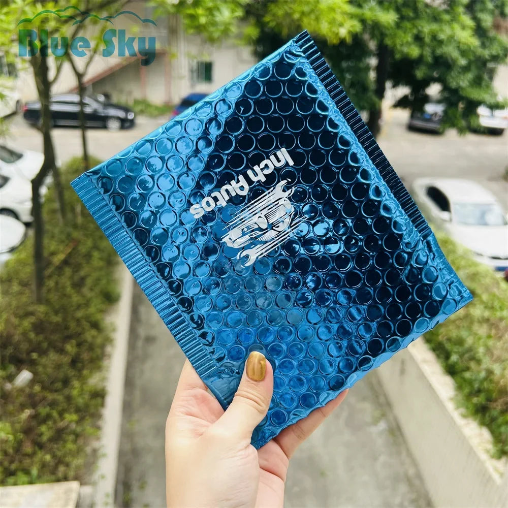 Eco-Friendly Blue Bubble Wrapping Bags - Recyclable & Biodegradable Options, Lightweight Mailer for Easy Storage & Transport
