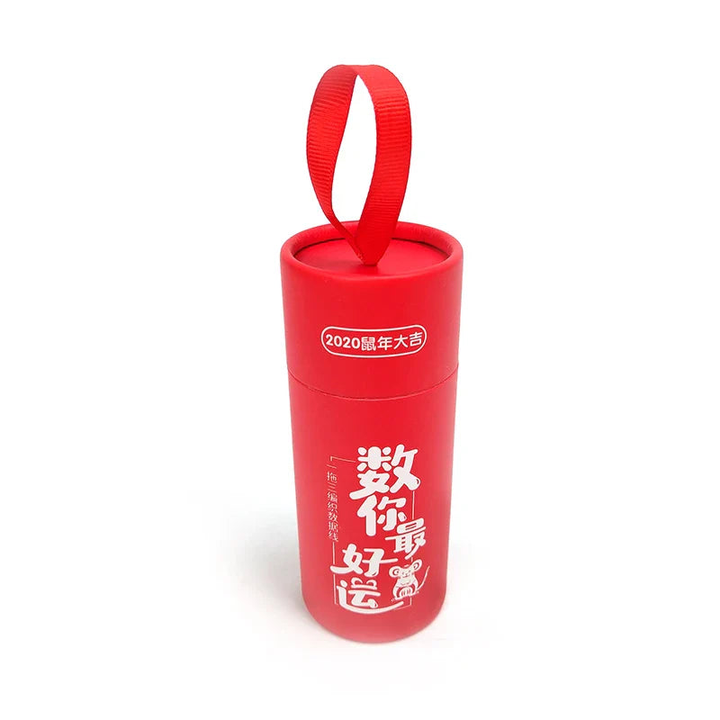 Electronics Package Printing Logo Red Paperboard Cylinder Round  USB Cable Custom Cardboard Paper Tube Box