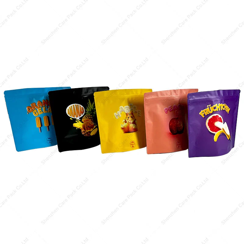 1oz 3.5g Heat Seal Mylar Bag with Zipper Resealable Smell Proof Food and Candy Edible Packaging for Pet and Canned Foods