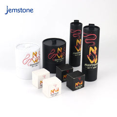 Wholesale Custom Perfume Cylinder Packaging Black Kraft Paper Cardboard Tea Coffee Tube Luxury Curled Edge Candle Paper Tube