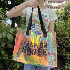 Wholesale Laser Holographic PVC Tote Bags Fashion Shopping PVC Holographic Shoulder Bag