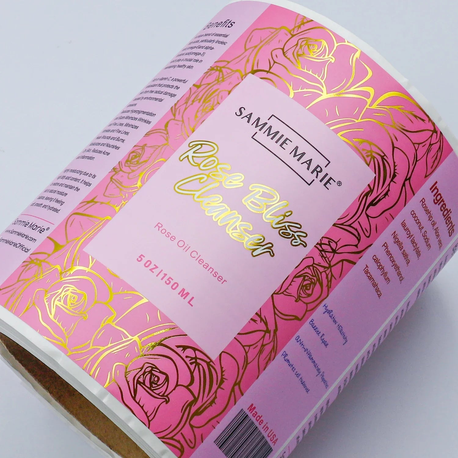 Waterproof Custom Printing Adhesive Vinyl Gold Foil Logo Sticker Label Printing and Design Services Labels for Bottles Packaging