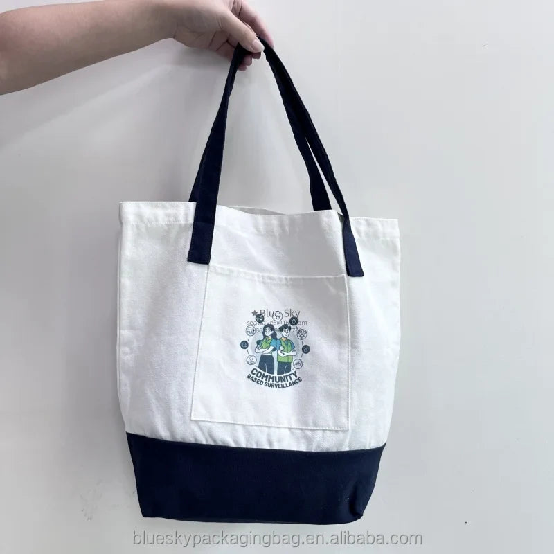 Eco-Friendly Organic Canvas Tote Bag - Reusable Grocery Bag, Zero Waste Shopping Essential