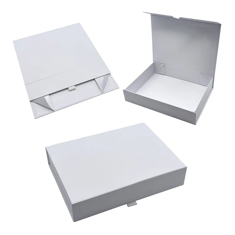 Customized White Eyelash Jewelry Rigid Foldable Cardboard Closure Magnetized Gift Boxes Packaging Wholesale With Magnetic Lip
