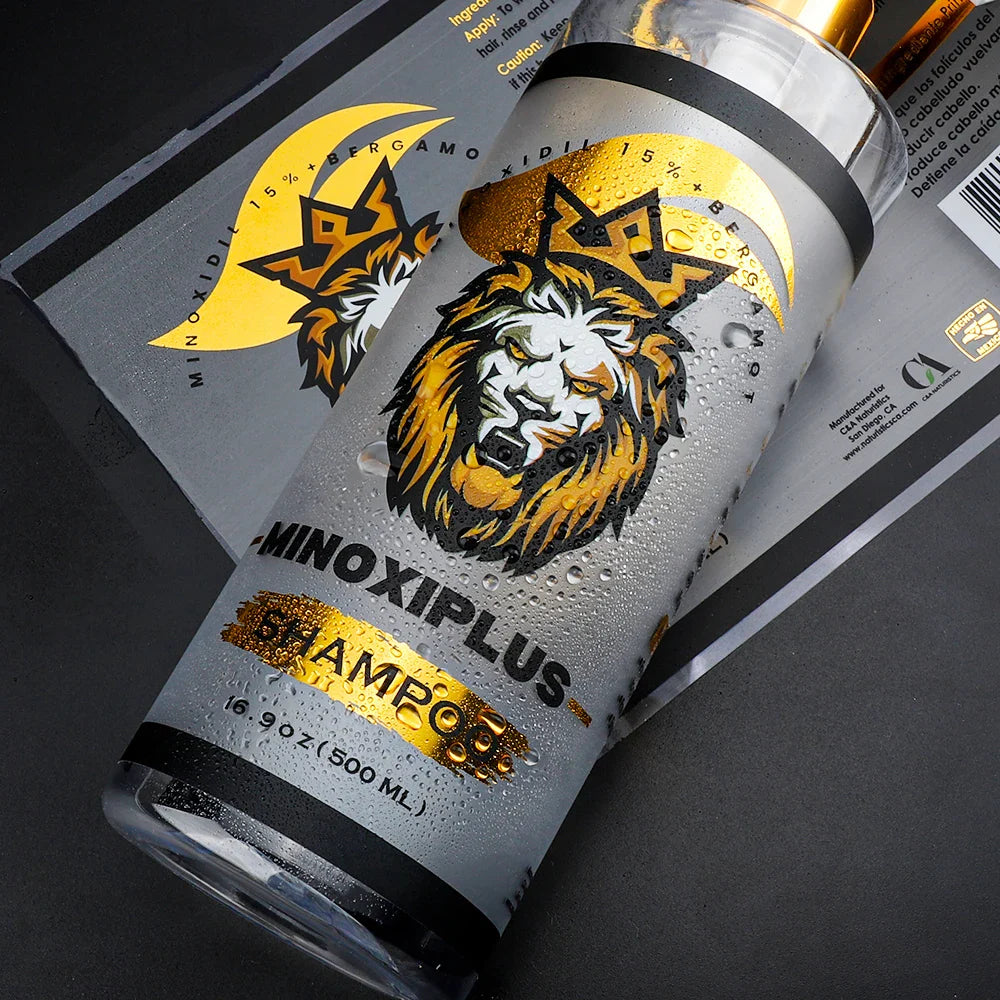 Customized Clear Backing Bopp Viny Gold Foil Logo Printing Shampoo Sticker Roll Label for Hair Oil Bottles With Custom Label