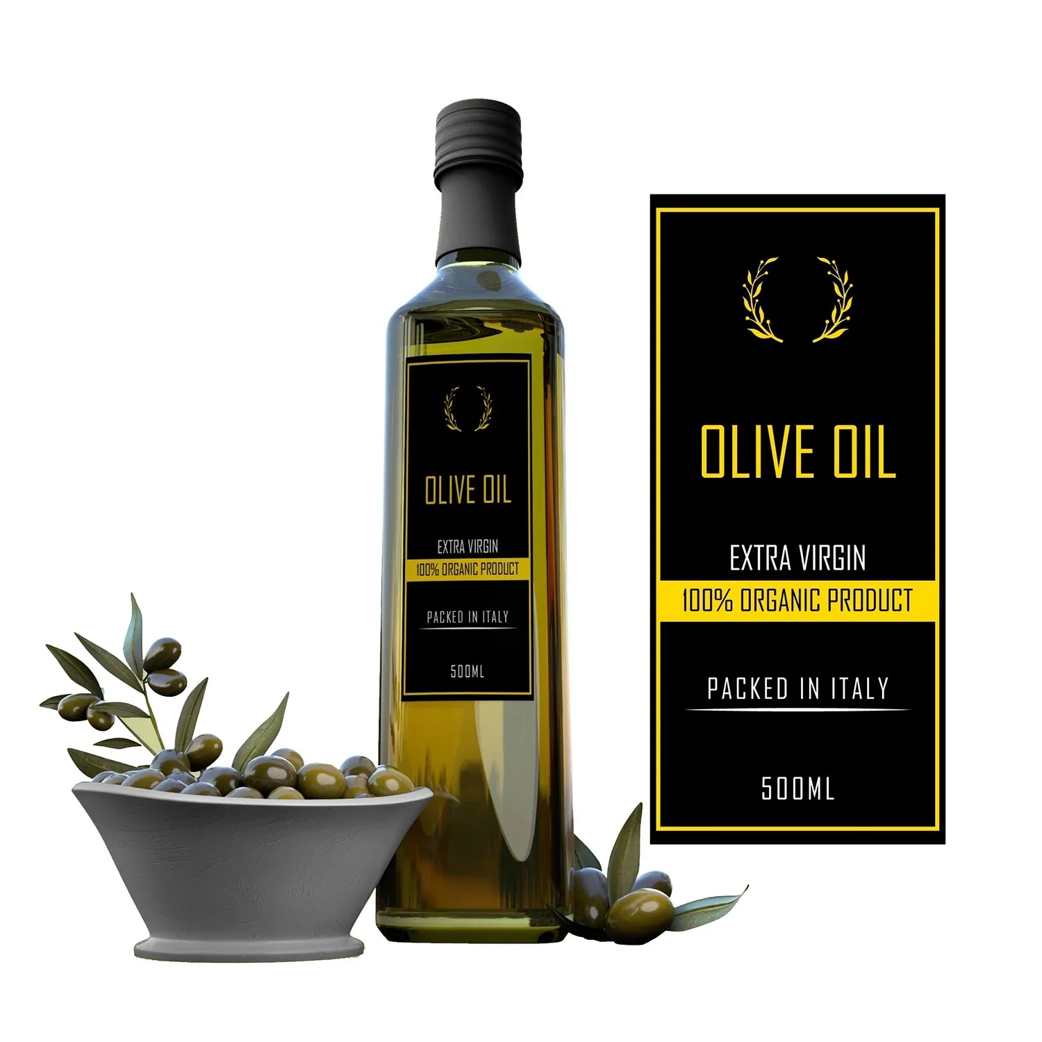 Custom Waterproof Logo Stickers Roll Printing Packaging Label Adhesive Hot Stamping Rose Gold Foil Labels for Olive Oil Bottles