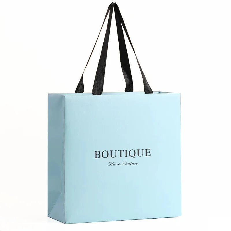Custom Kraft Paper Bag With Handles Shopping Bags Retail Bag Wholesale Bulk Customized Logo Printing for Boutique Gift Packaging