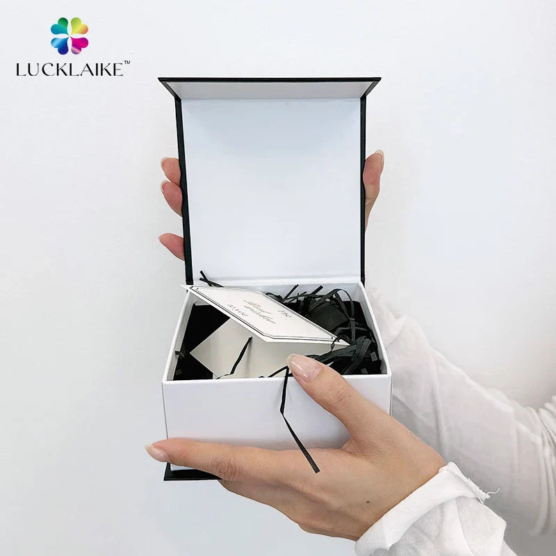 Wholesale Luxury Custom Logo Paper Jewelry Gift Boxes Ribbon Packaging for Rings Earrings Bracelets Sponge Matt Lamination