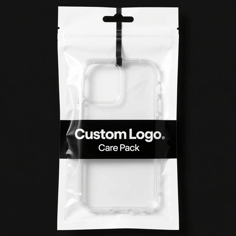 Clear Plastic Phone Case Packaging Bag for Iphone 17 Reusable One Side Zipper Bags With Hang Hole