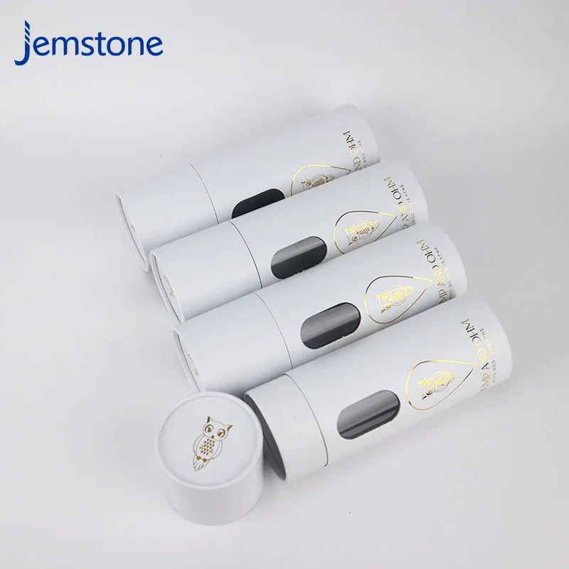 Eco-Friendly Custom Clothes Scarf Paper Tube Design Luxury Kraft Cardboard Box Cylinder Packaging with Window
