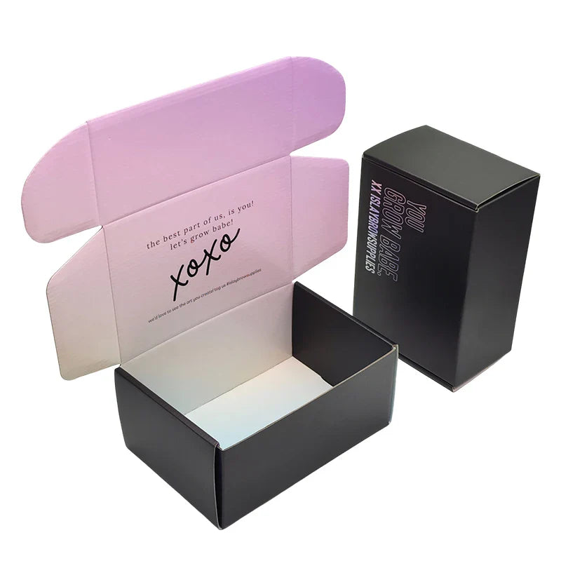 Custom Logo Corrugated Mailing Pink Folding Design Manufacturer's Carton for Delivery Packing Socks Customizable Shipping