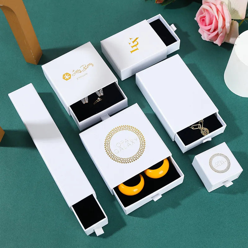 High Quality Paper Cardboard Jewelry Gift Boxes Colorful Paper Sliding Drawer Cardboard Box Drawer Box Sliding Gift
