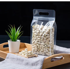 Transparent Clear Block Box Ziplock Food Packaging Bags 8 Side Seal Plastic Poly Moisture-Proof for Pet Food