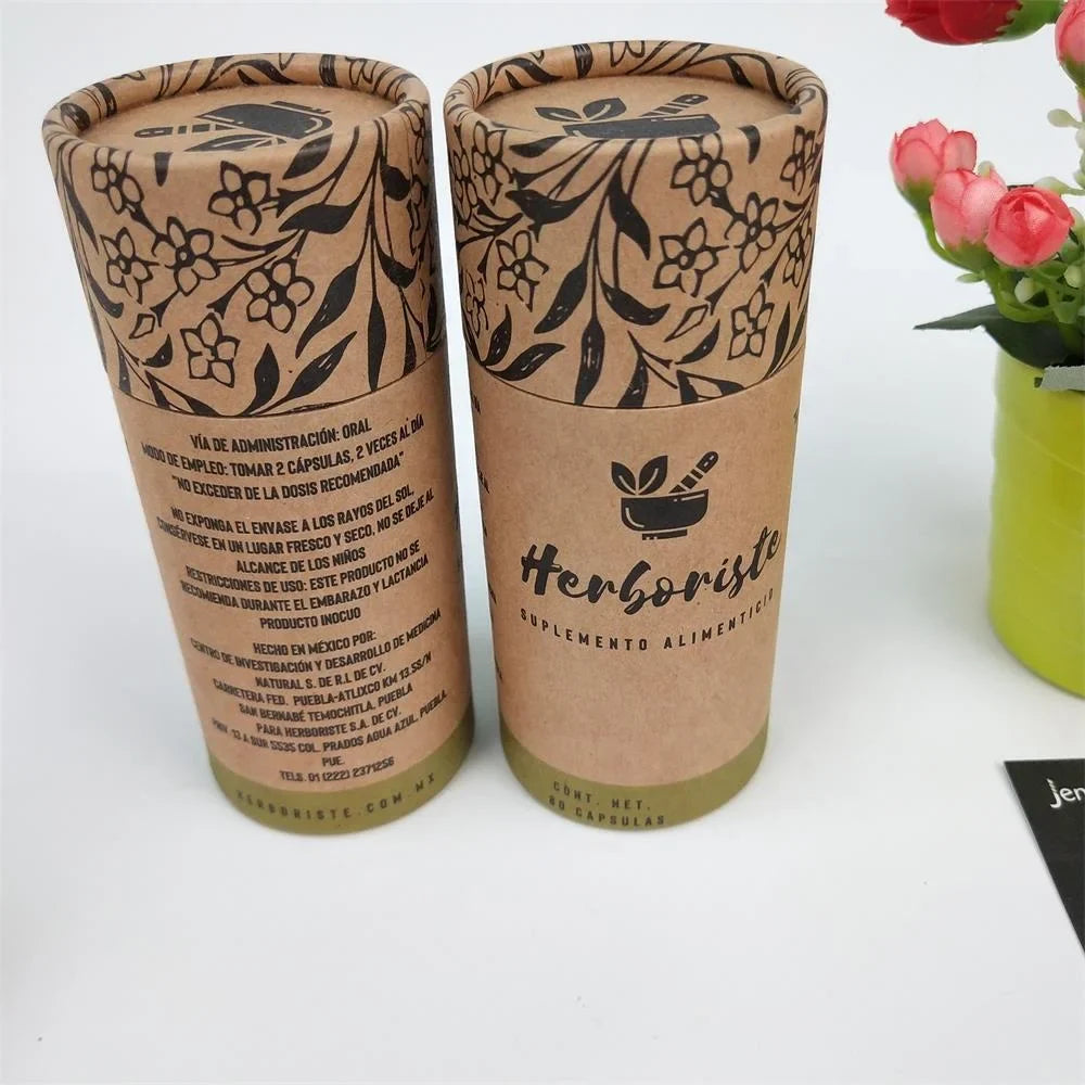 Cosmetic Package Printing Logo Black Paperboard Cylinder Round Perfume Custom Cardboard Paper Tube Packaging