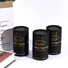 Custom Packaging Tea  Food Round Luxury Cardboard Tube Black Push up Gold Foil Paper Tube Box Packaging