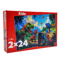 Custom Photo Dinosaur Design 24 Pieces Double-sided Printing Children's Kids Puzzle Toys Games with Box