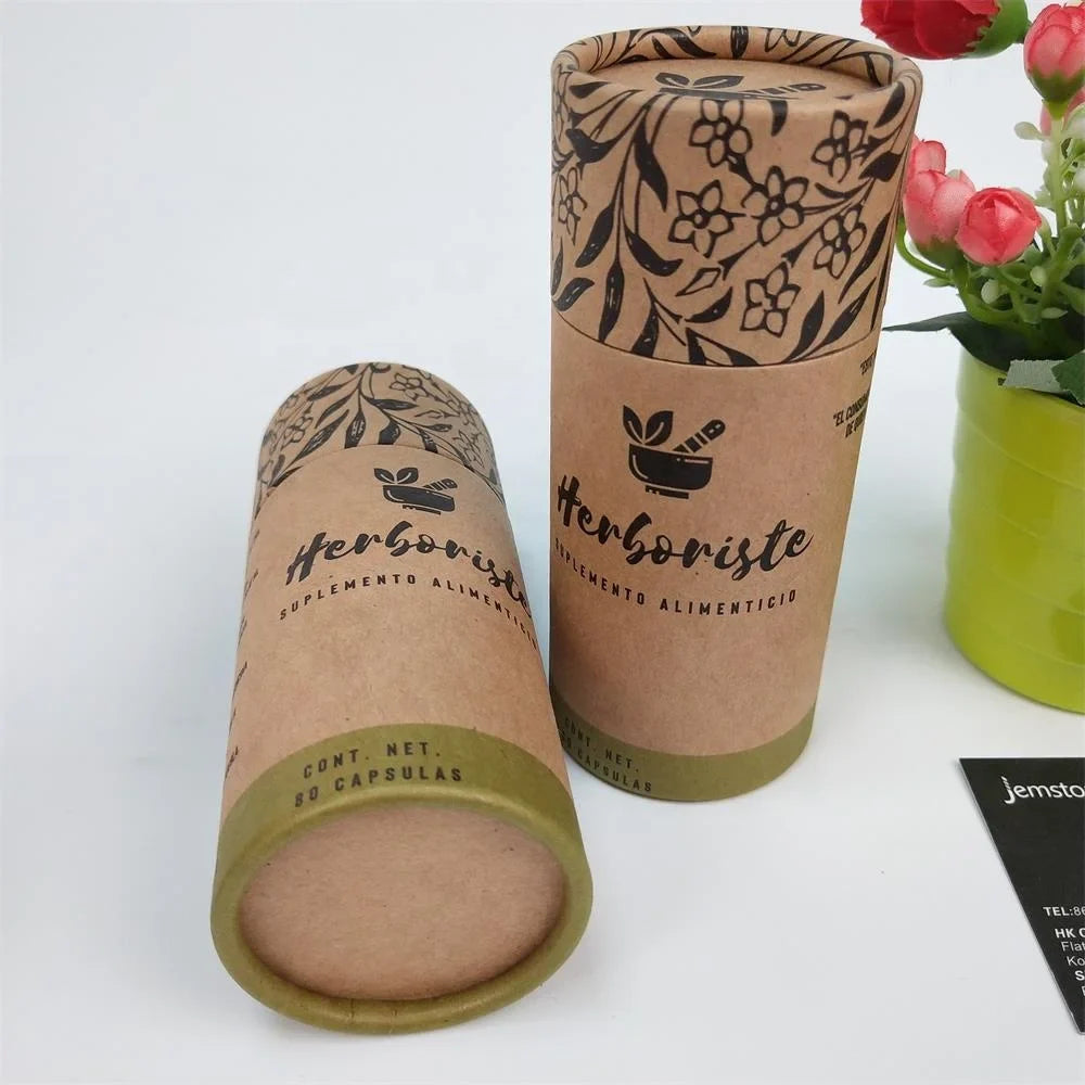 Cosmetic Package Printing Logo Black Paperboard Cylinder Round Perfume Custom Cardboard Paper Tube Packaging