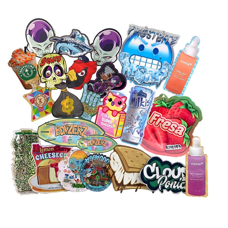 Special Bags Shaped 3.5 7 G Round Circle Irregular Resealable 3D Die Cut Red Corners Custom Shape Pouch Mylar Bag