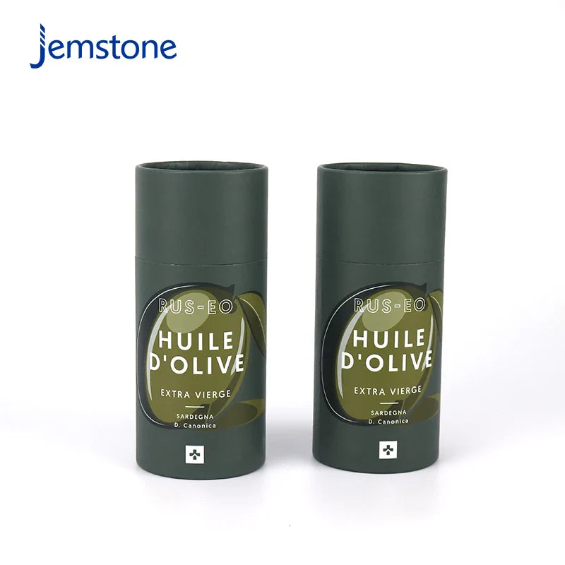 Eco-Friendly Custom Food Grade Luxury Kraft Olive Oil Tea Coffee Bean Powder Cylinder Packaging Box Round Cardboard Paper Tube