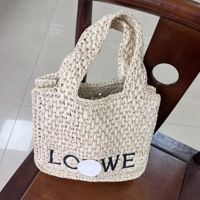 OEM/ODM Customized Luxury Women Handmade Beach Straw Tote Bag Wholesale Summer Handmade Beach Straw Bag
