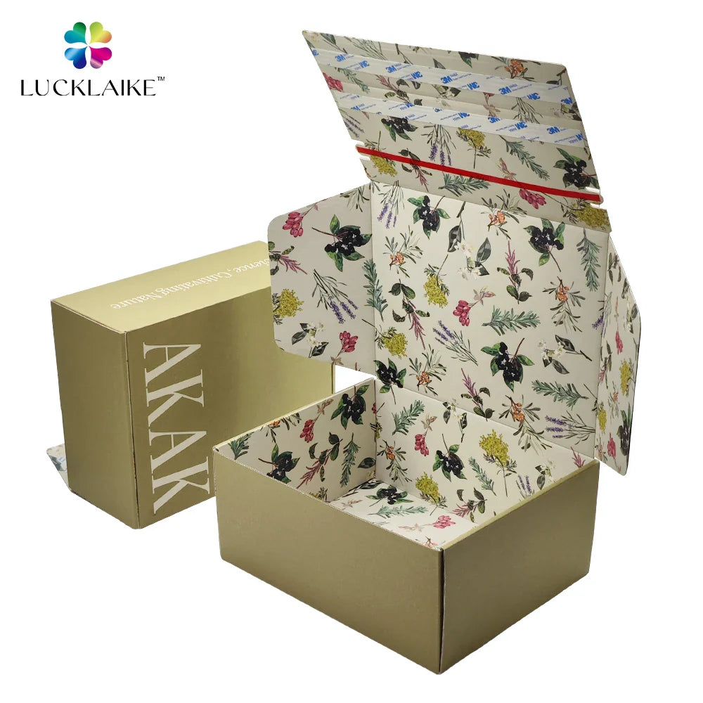 Wholesale Corrugated Packaging Shipping Boxes Custom logo Reusable Self Sealing Mailer Paper Cardboard Box with Tear Strip