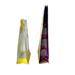Custom Printed Reusable Dried Mango Pineapple Fruit Packaging Square Bottom Eight Side sealed Bag with Easy Tear Zipper