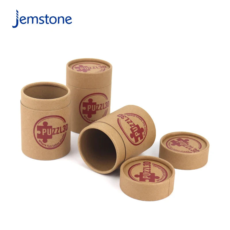 Printed logo Brown Kraft Perfume Cylinder Paper Tube Packaging Round Food Grade Tea Coffee Candle Cardboard Tube Packaging