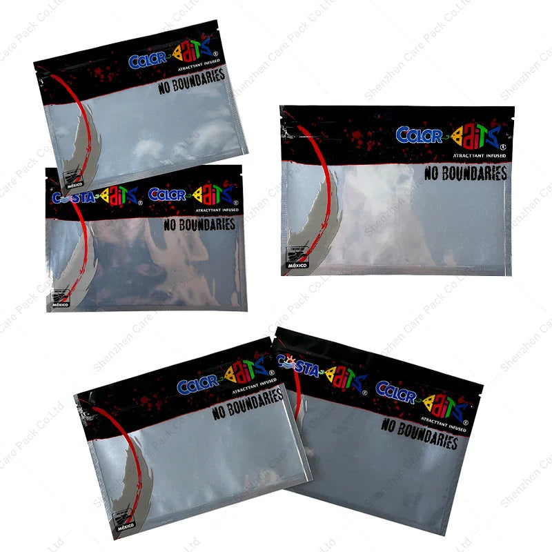 Soft Lures Fishing Lure Worm Bait Zipper Bag Printed Plastic Fish Baits Three Side Sealing Bags With Ziplock