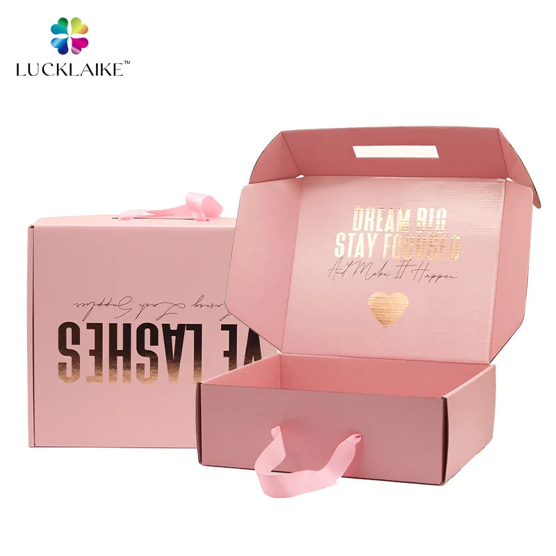 Custom Makeup Box Packaged Boite Paper Boxes Eyelashes Cosmetic Perfume Packaging Pink Lash Boxes Custom Logo