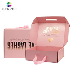 Custom Makeup Box Packaged Boite Paper Boxes Eyelashes Cosmetic Perfume Packaging Pink Lash Boxes Custom Logo