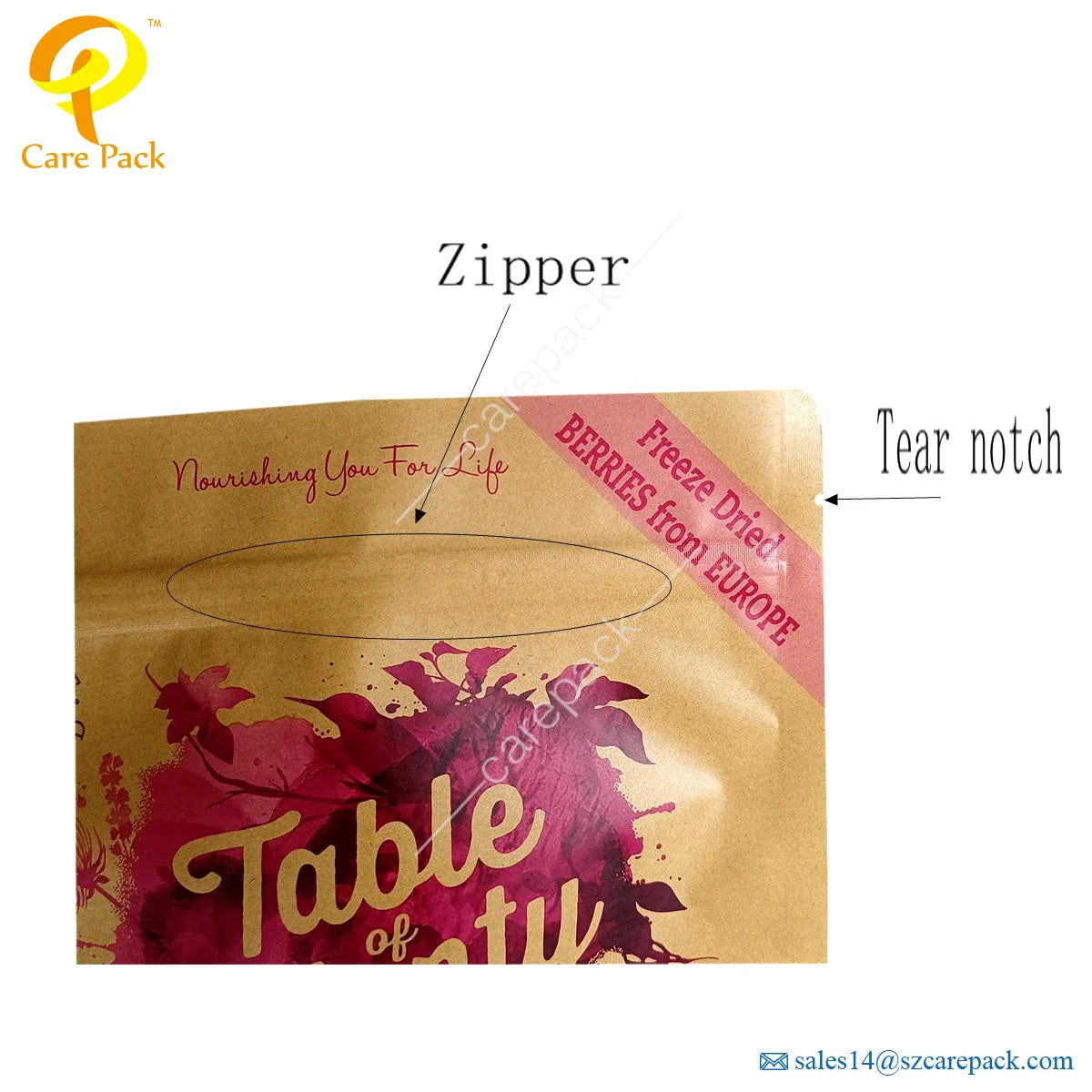 Chinese Factory Customized Printing 1 oz Kraft Paper Stand Up Bag With Zipper 100% Recyclable Biodegradable Zipper Ba