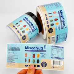 Personalized Logo Food Sticker Printing Self Adhesive Vinyl Round Waterproof Custom Packaging Roll Sticker Label for Bottle