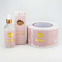 Waterproof Luxury Packaging Bottle Roll Labels for Food Cosmetic Custom Set Logo Adhesive Bottle Label Stickers and Box