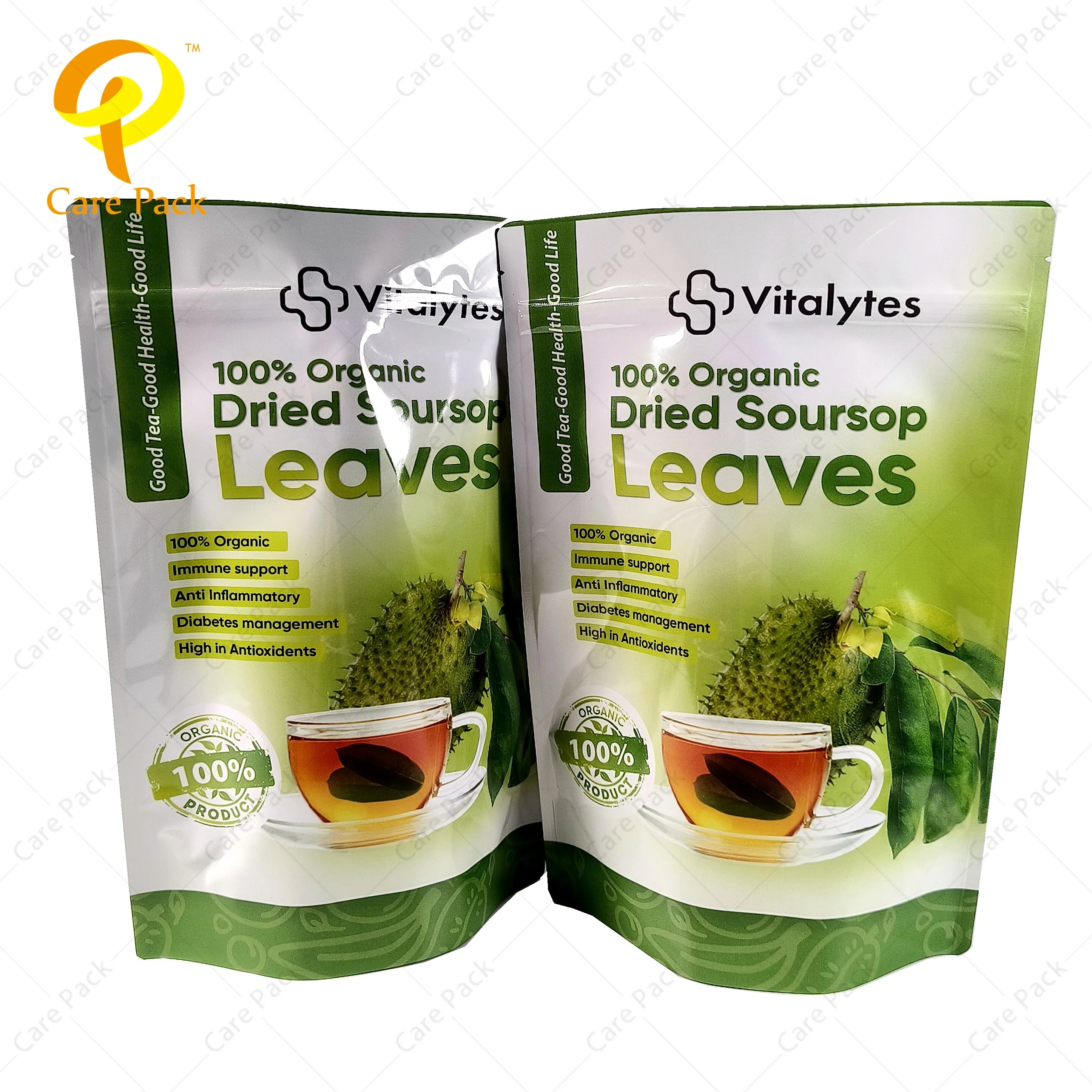 High Quality Stand up Pouch With Zipper for Tea Leaf Coffee Bean Powder Health Care Heat Seal Customize Flat Bag
